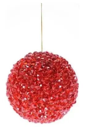 4&#x22; Red Crystal Ball Ornament