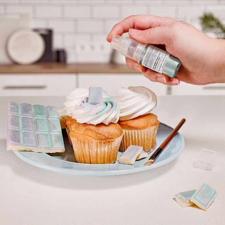 Bakell - Green Iridescent Luster Dust (4g, 1x Pump) Edible Vegan Dust & Paint for Baking, Desserts and Beverages