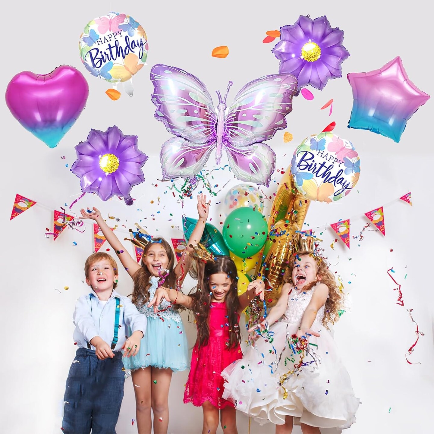 Butterfly Birthday Party Decoration Butterfly Aluminum Foil Balloon