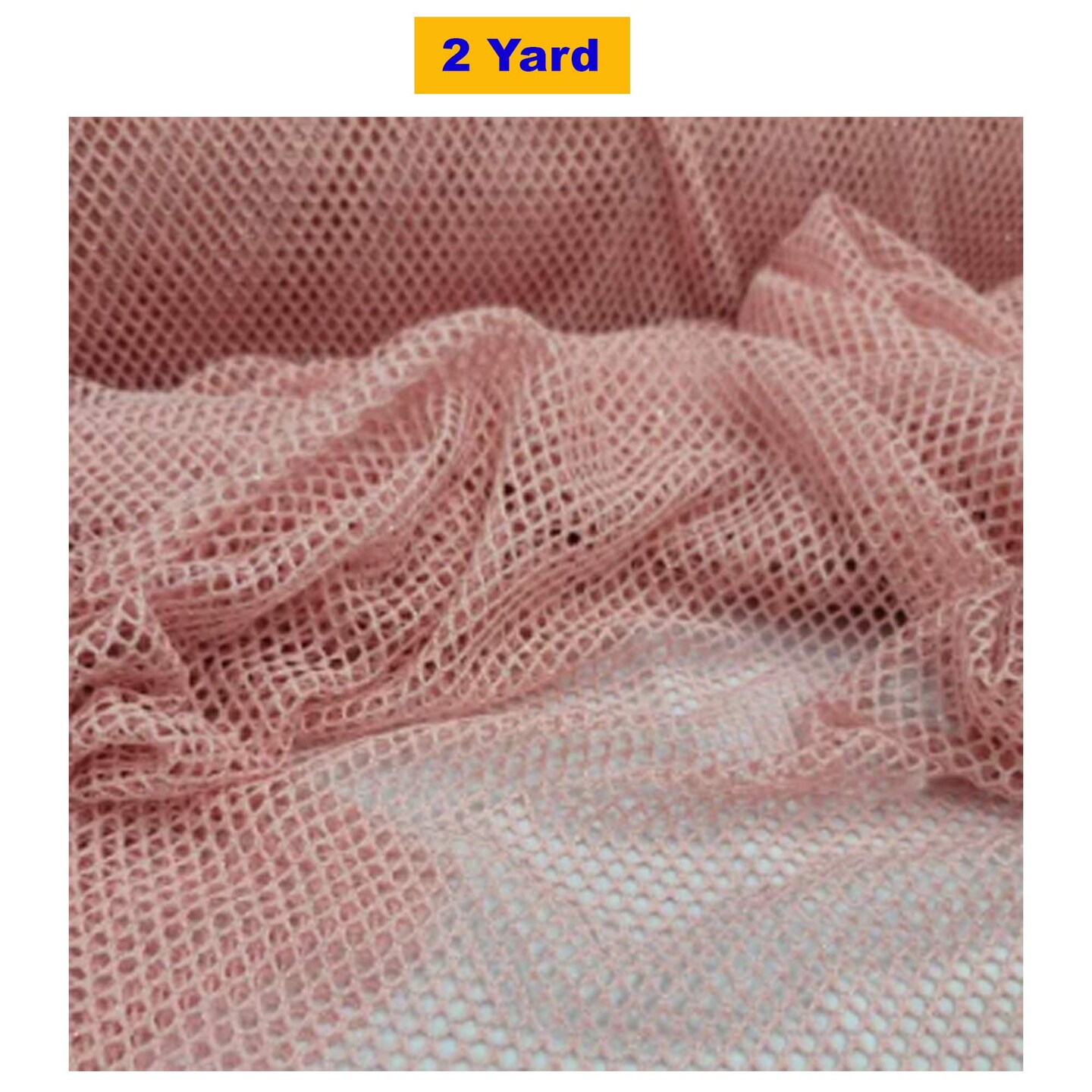 Blush Embroidered Fish Net Silver Mylar Fabric Sold by the Yard