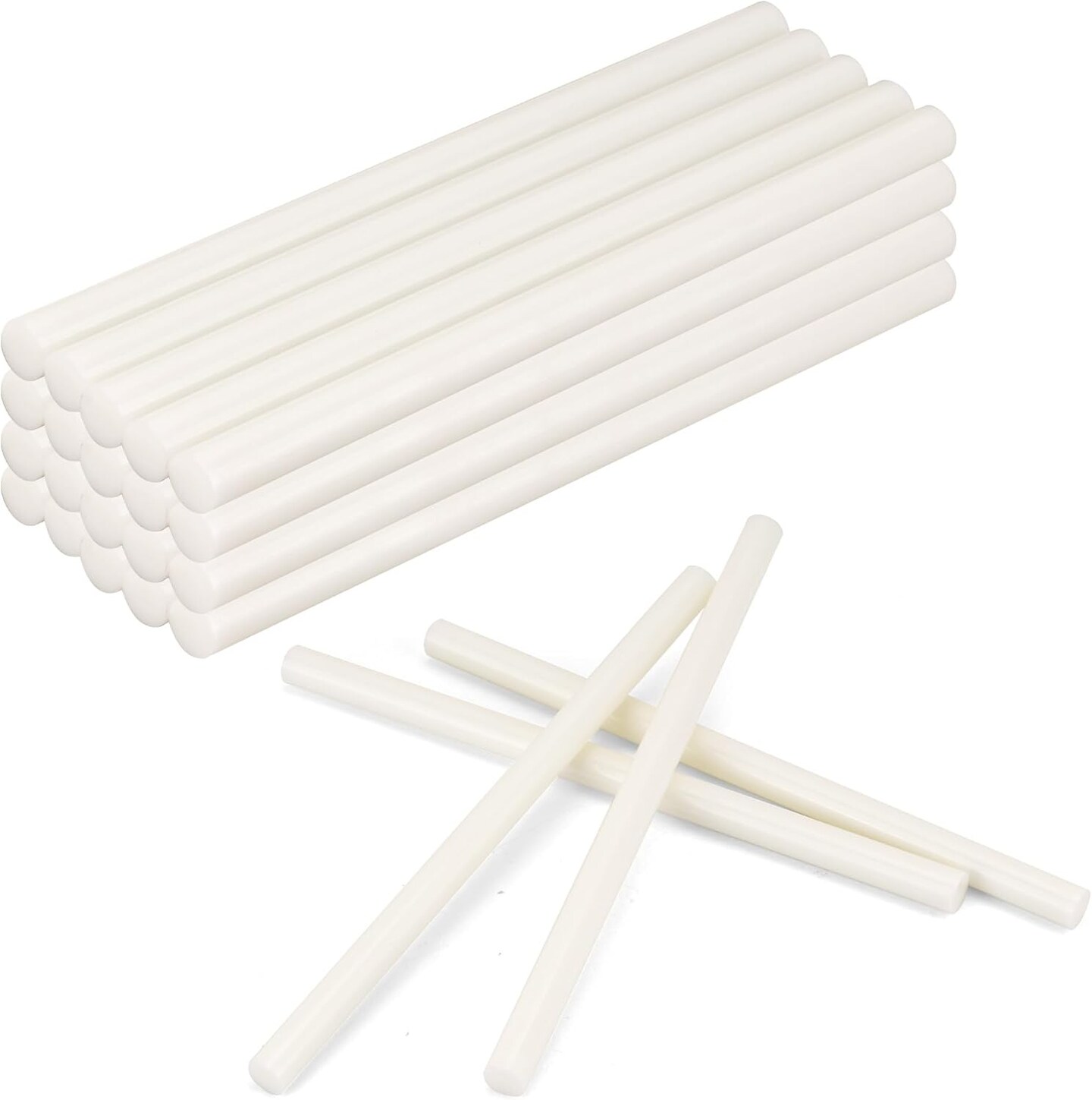 White Hot Glue Sticks Full Size 0.43&#x201D; Dia x 8&#x201D; Long, 20 pcs Hot melt Adhesive Glue Sticks, All-Purpose Colored Glue Gun Sticks for DIY White Crafting Arts and Wedding Cards, Stamp Sealing