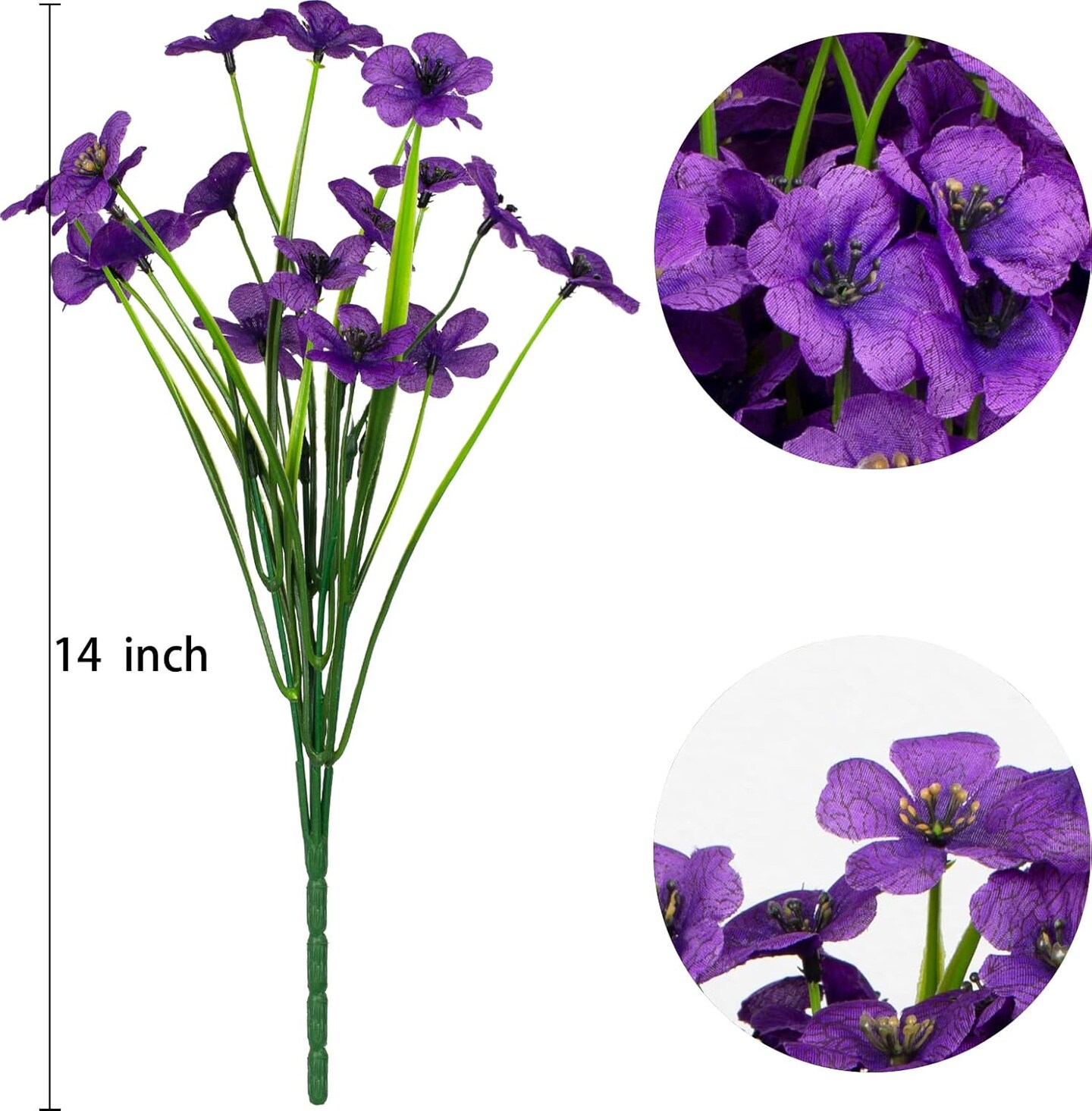 15 Bundles Summer Bushes Artificial Flowers UV Resistant Outdoor