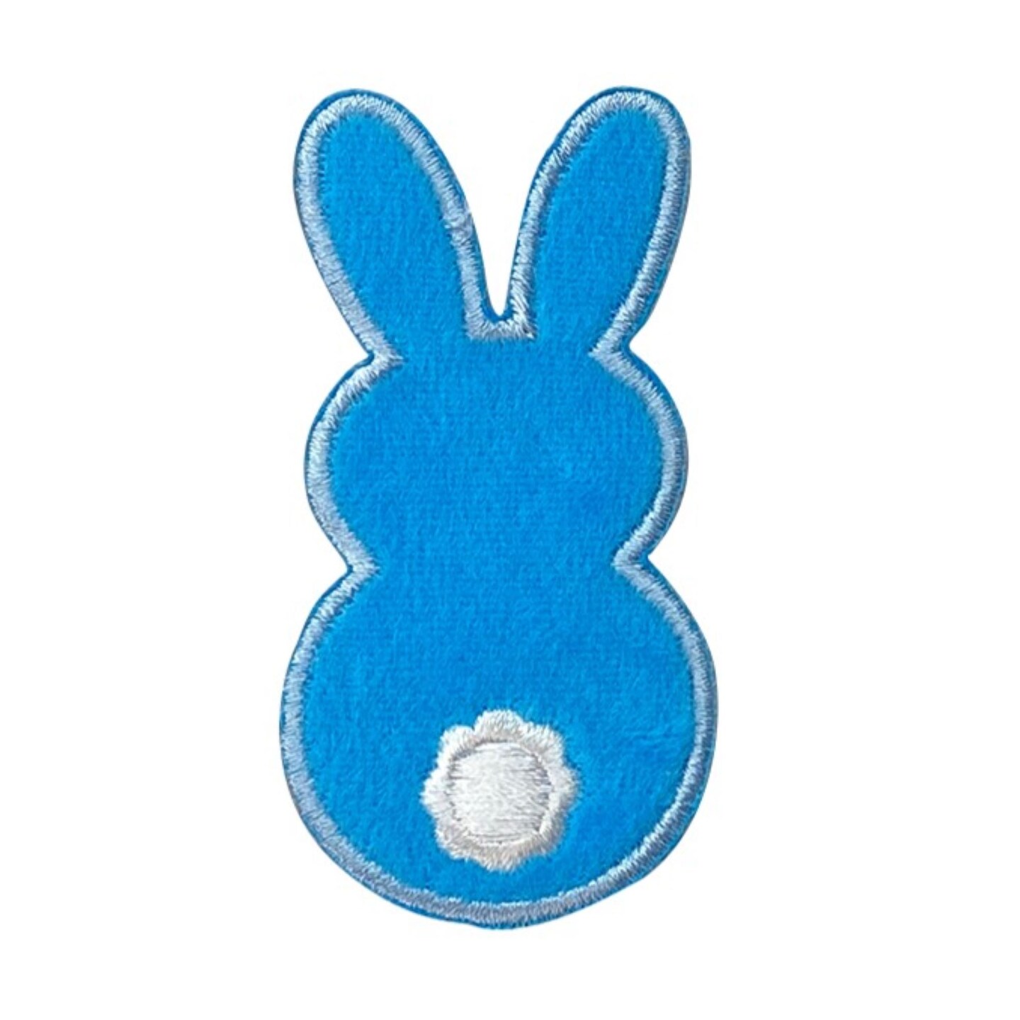 Blue Bunny Backside, Easter, Embroidered, Iron on Patch