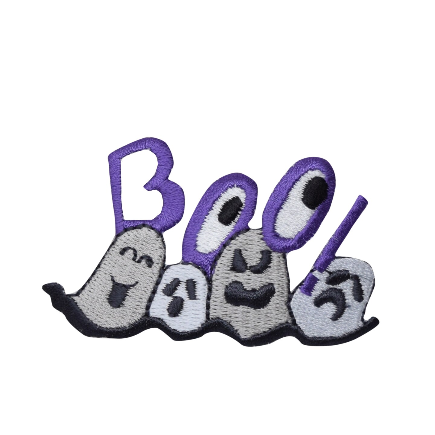 Purple Boo with Ghosts, Halloween, Embroidered, Iron on Patch