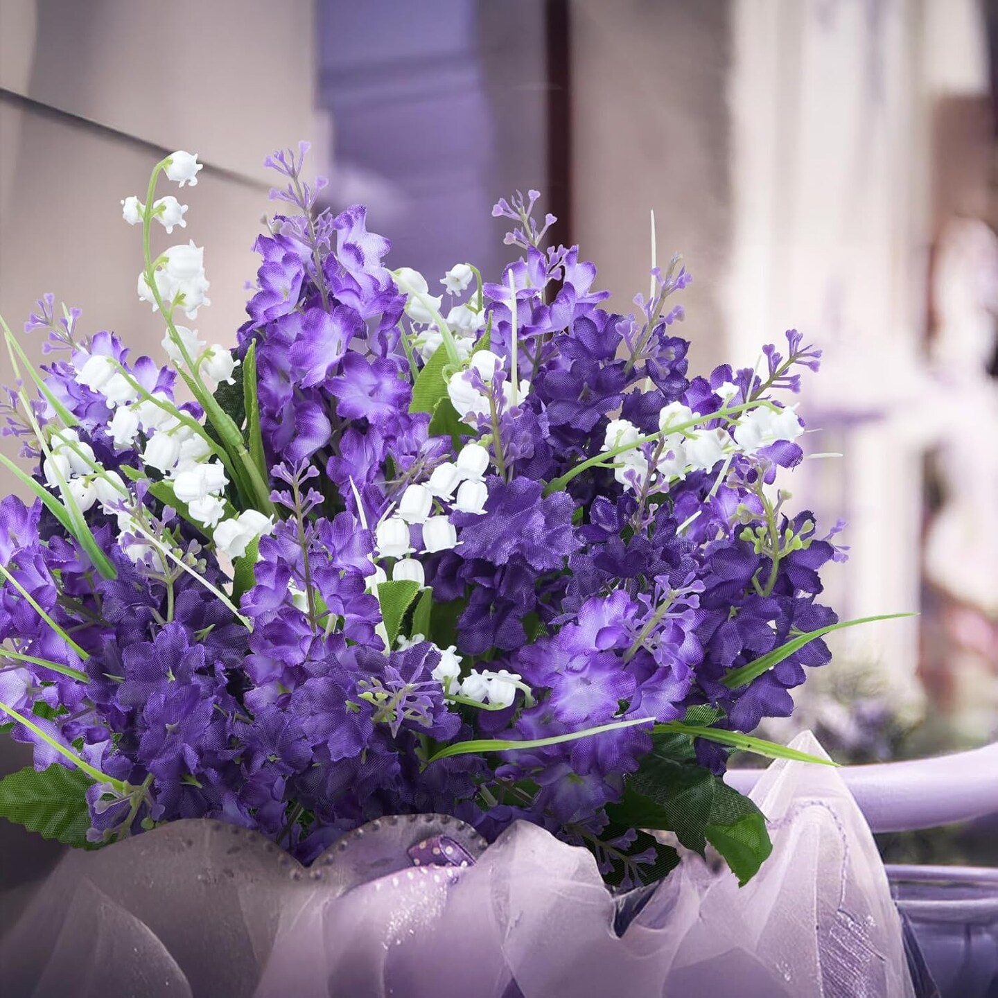 10Pcs Fake Lilac Flower Bouquet Purple Flowers Summer Bushes