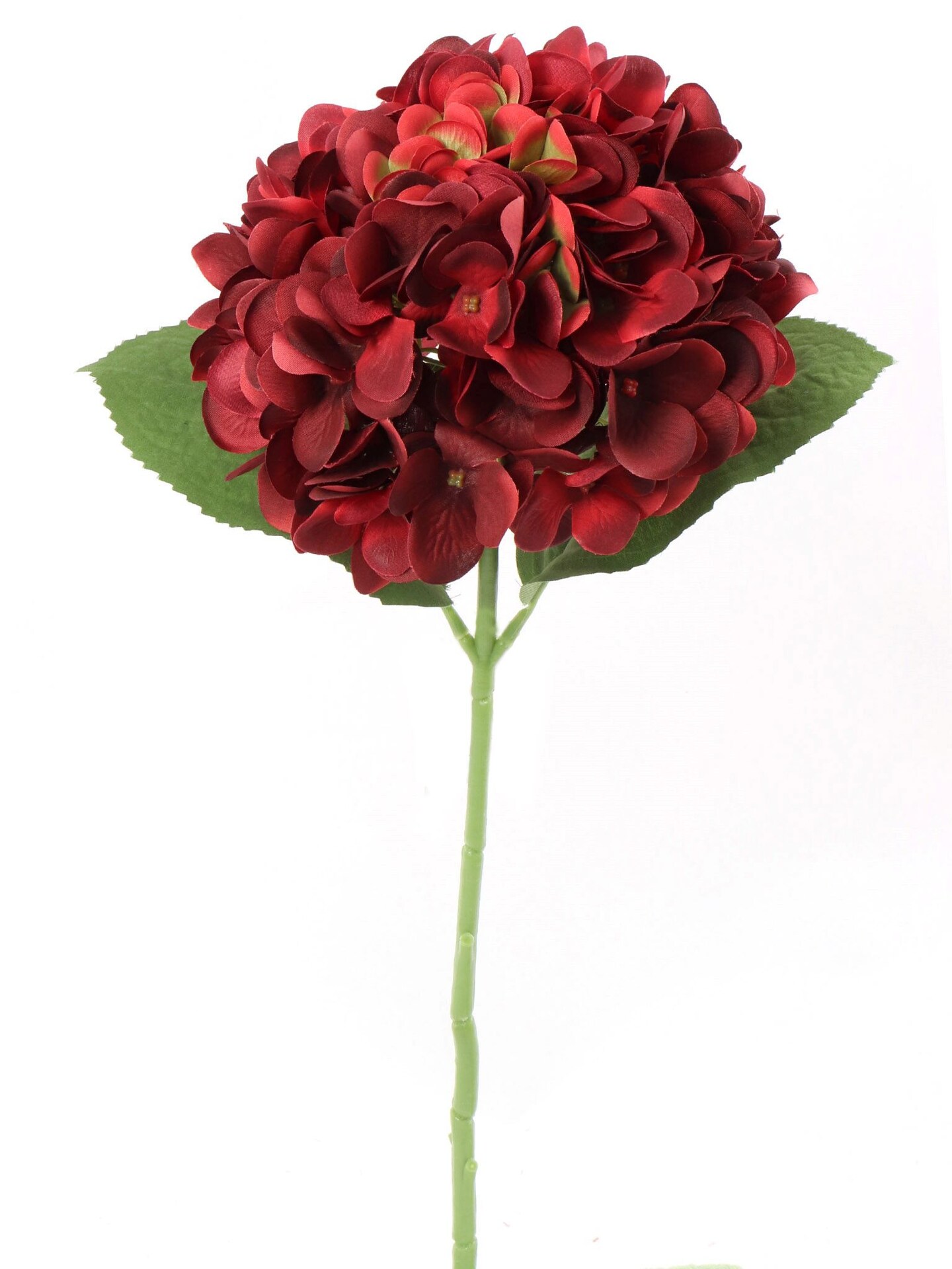 Elegant 18-Inch Burgundy Hydrangea Stem 2PC - 7-Inch Diameter - Perfect for Home Décor, Weddings, and Special Event Floral Arrangements