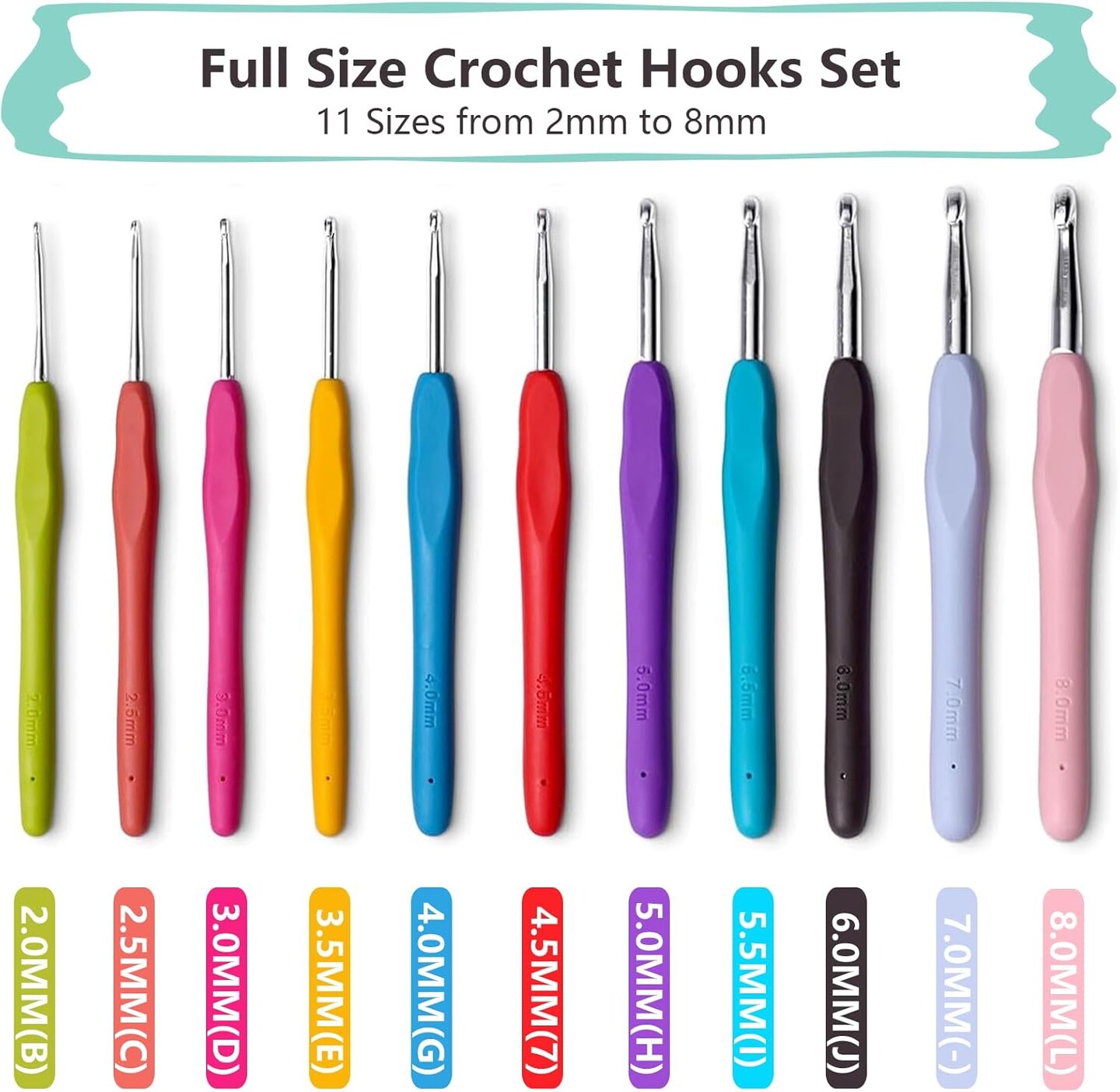 Buylorco Crochet Hooks 11 Size Crochet