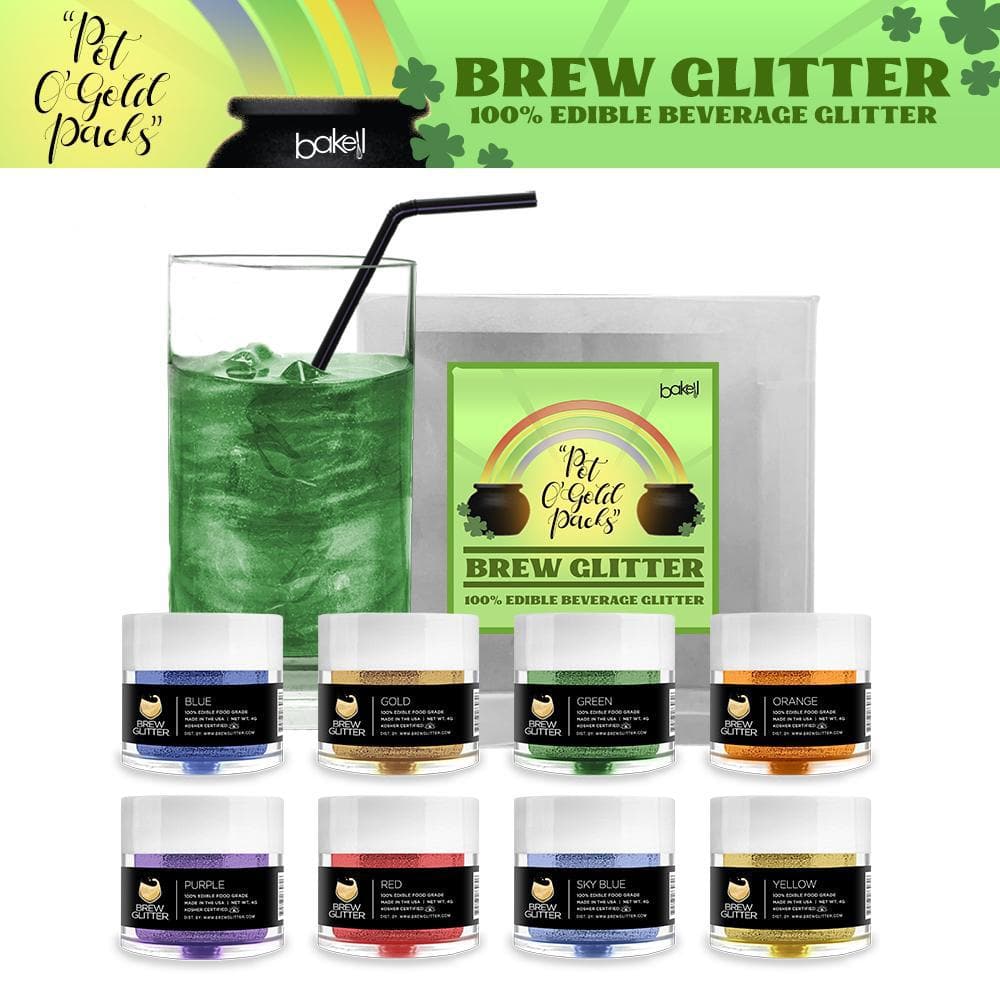 St. Patty's Day Pot O' Gold Collection Edible Glitter Brew Glitter Combo Pack B (8 PC SET)