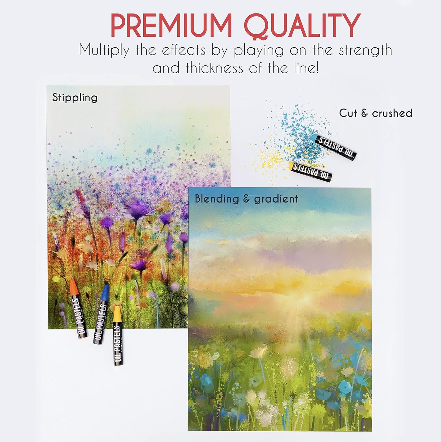 Oil Pastels for Artists (Set of 48) - pastel oil pastels for kids - High-Pigment Water-Resistant Oil Pastel Colors - Soft Texture, No Residue - Art Supplies for Artists