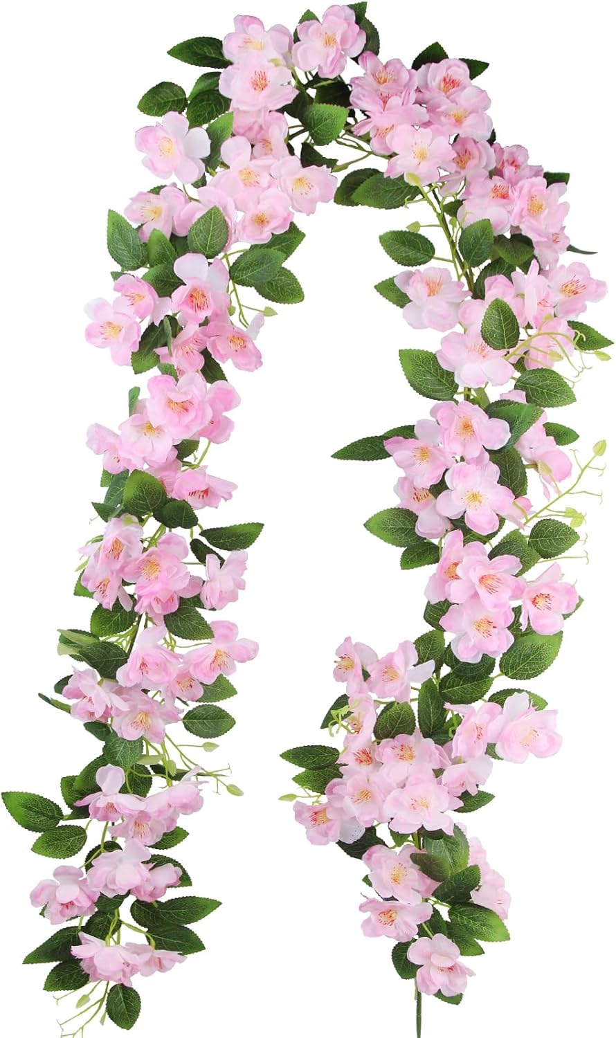 Pink Artificial Cherry Blossom Flower Vine Garland for Weddings & Decor