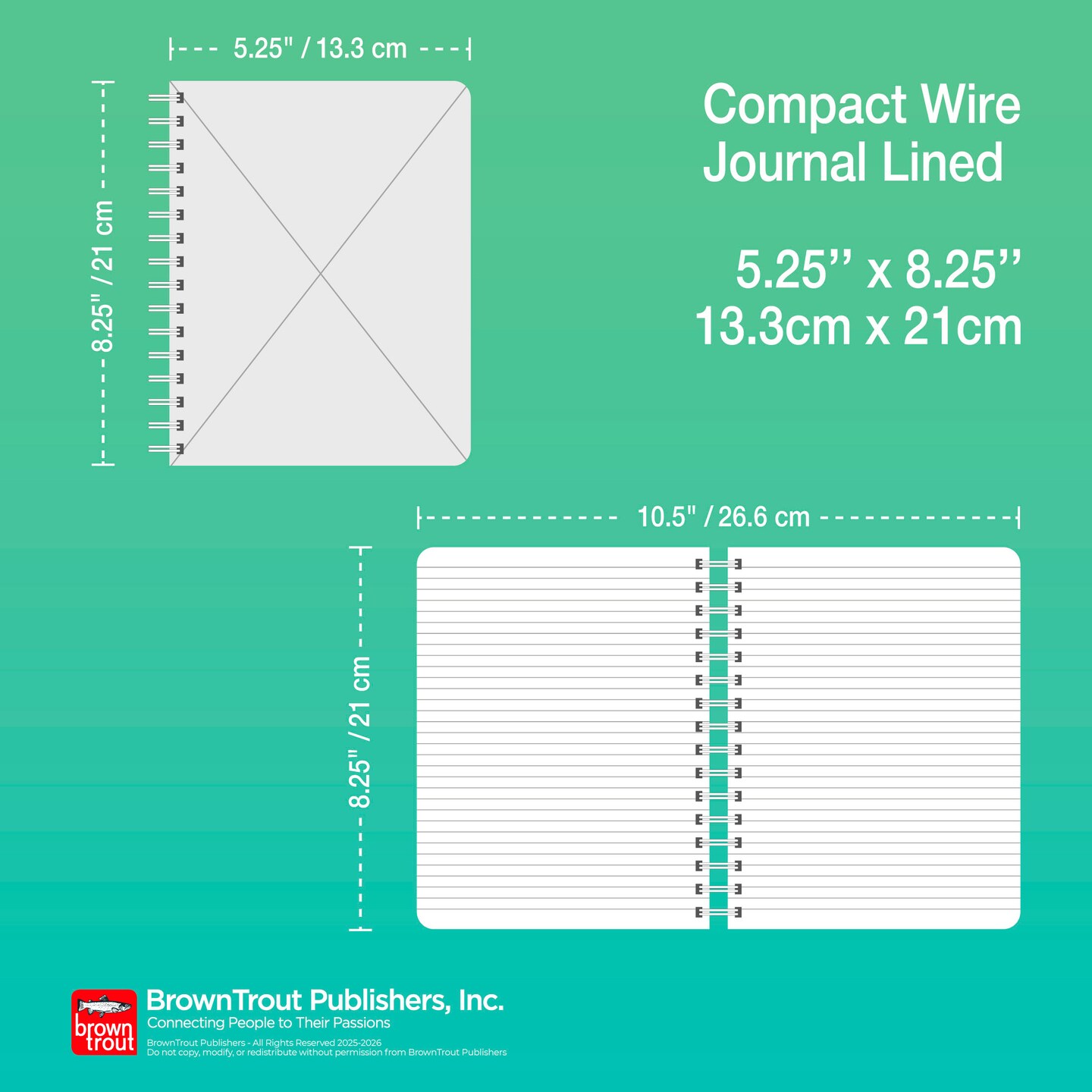 Crackled Blush | 5.25x8.25 Inch Compact Wire Journal | Non-Dated | Foil Stamped Cover
