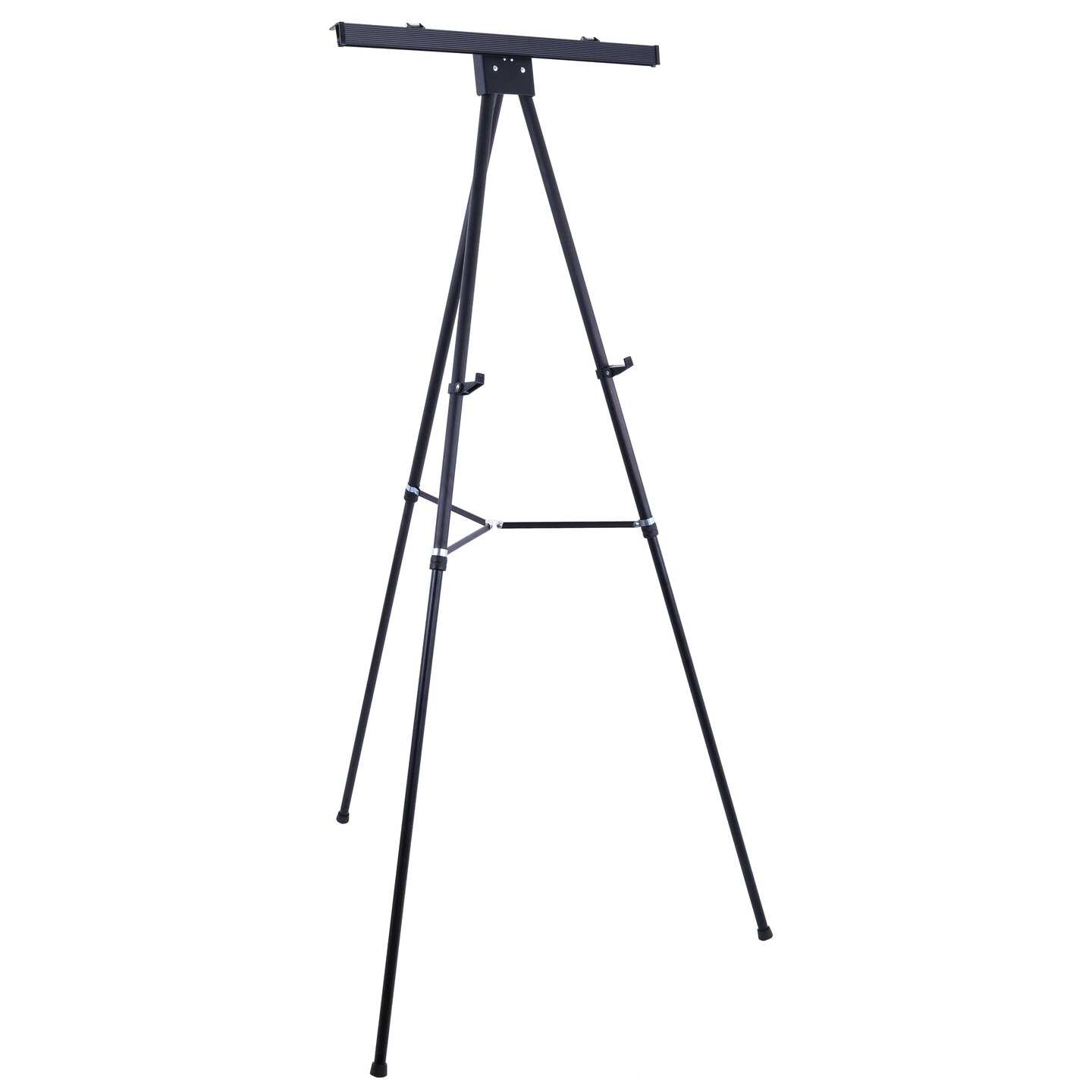 70&#x22; High Boardroom XL Black Aluminum Flip Chart Easel &#x26; Presentation Stand - Adjustable Floor/Tabletop, Portable Tripod, Holds 45 lbs, for Chart Paper, Poster Boards, &#x26; Pads