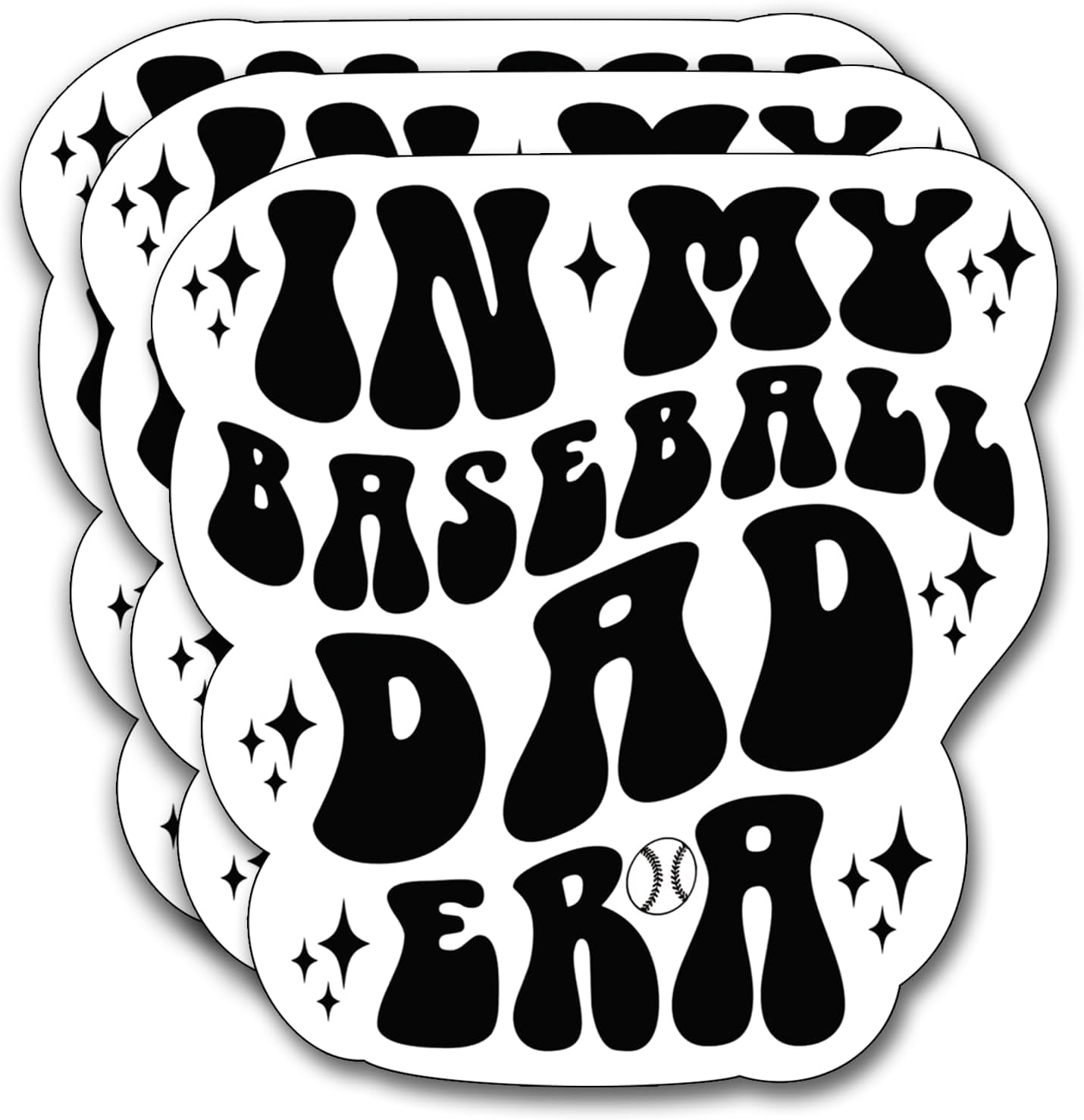 (3Pcs) in My Baseball Dad Era Sticker, Decal Gifts Dad Decorate Books Laptop Phone Water Bottles Kindles Stickers Tumbler Sticker Waterproof Vinyl Decorate Sticker 3" Inch
