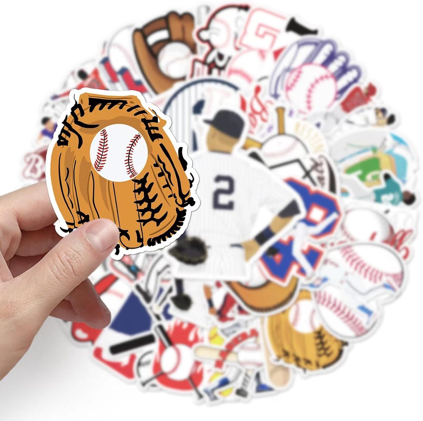 50pcs Baseball Stickers Sports Baseball Stickers for Water Bottles,Baseball Sticker,Baseball Helmet Stickers Gifts for Laptop, iPhone, Water Bottles, Computer, and Hydro Flask,DIY Decor for Bu
