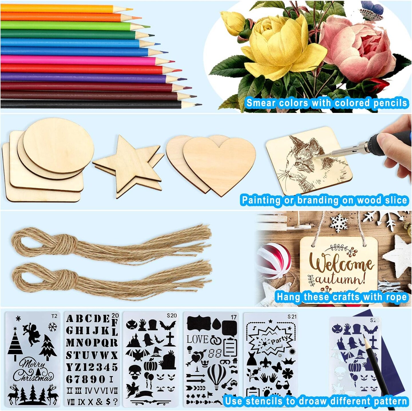 Wood Burning Kit 95pcs, West Bay Soldering Pen with Adjustable On-Off Switch Control Temperature Wood Burning Tool for Embossing, Carving, Soldering Tips, Carrying Box