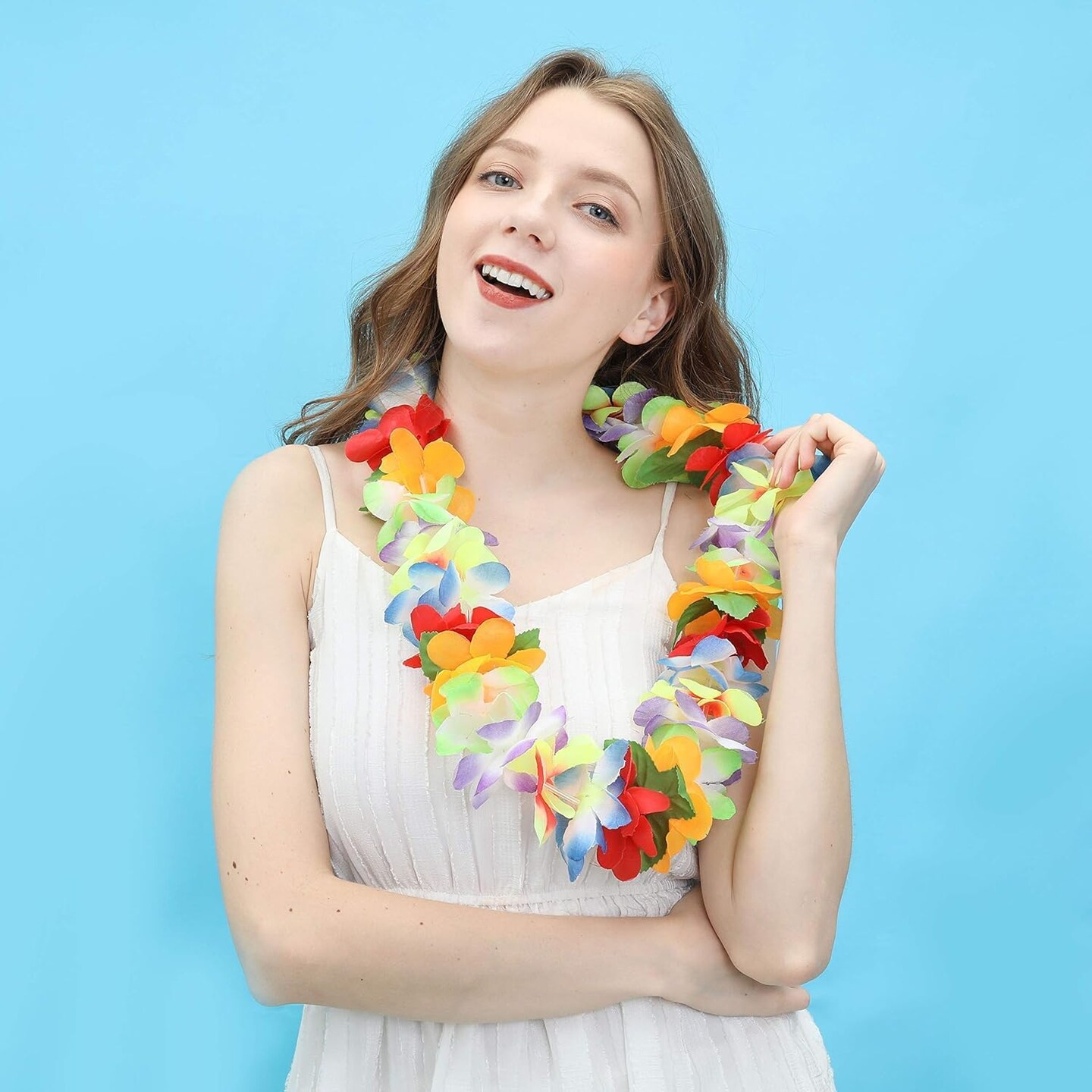 4 pcs Thickened Summer Hawaiian Leis, Perfect Luau Party Supplies for Summer Beach Vacations, Essential Party Decorations (4, 4 Color)