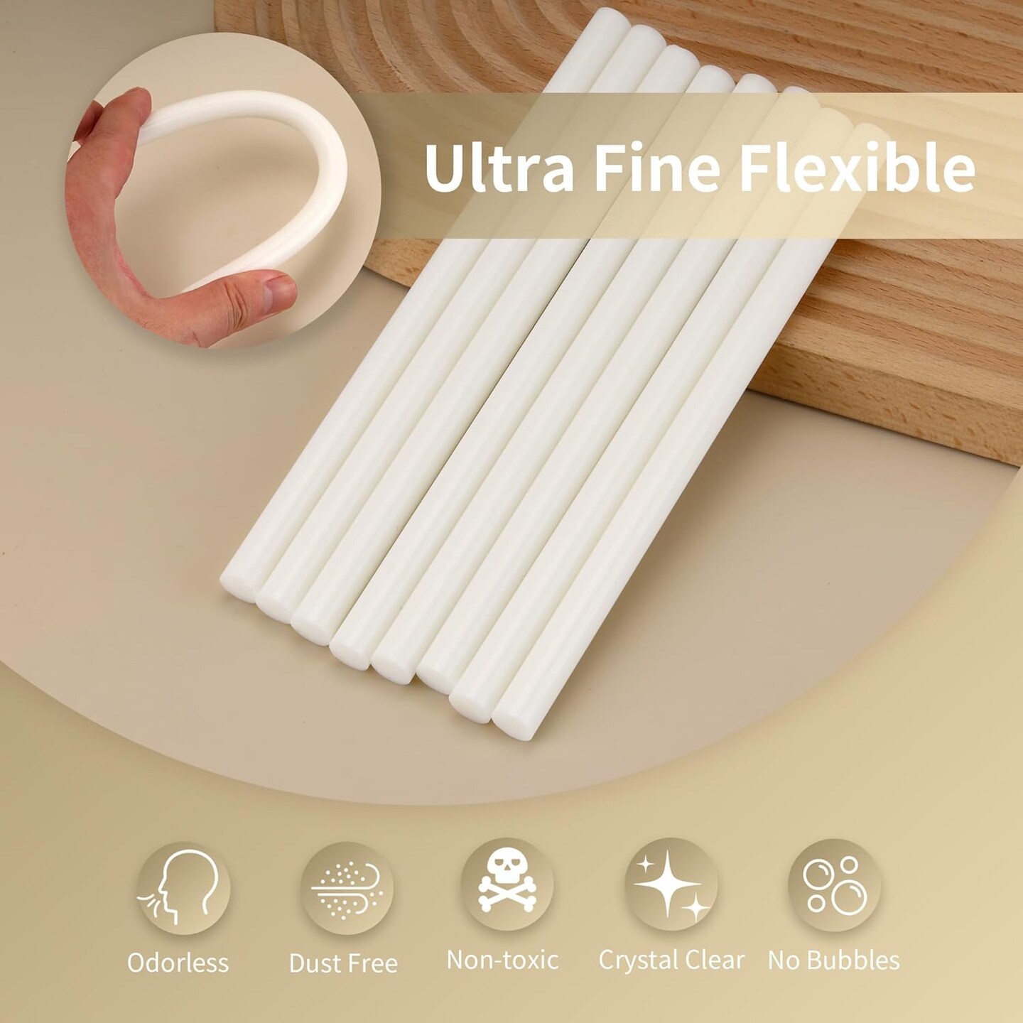 White Hot Glue Sticks Full Size 0.43&#x201D; Dia x 8&#x201D; Long, 20 pcs Hot melt Adhesive Glue Sticks, All-Purpose Colored Glue Gun Sticks for DIY White Crafting Arts and Wedding Cards, Stamp Sealing