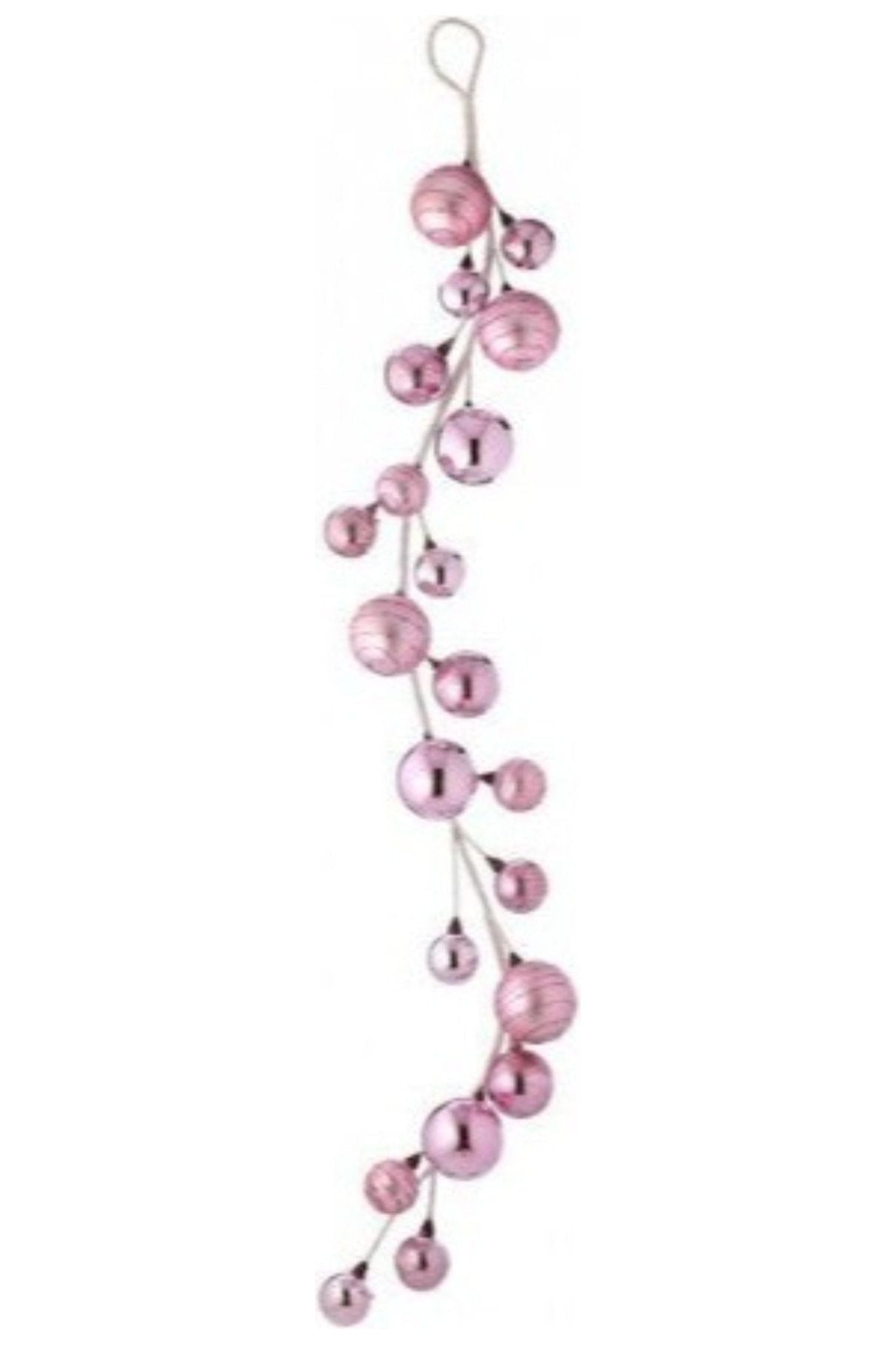 36&#x22; Glitter Ball Metallic Garland: Blush Pink