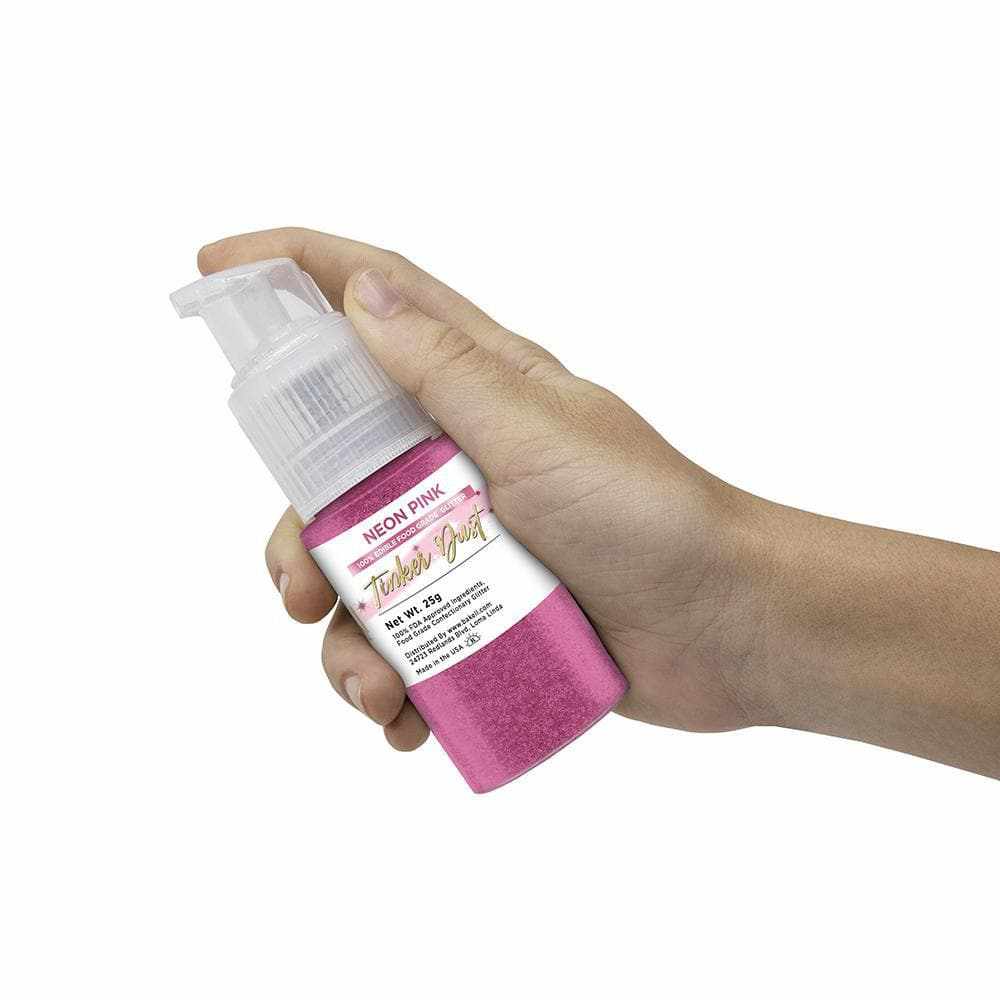 Bakell - Neon Pink Tinker Dust Edible Glitter (25g, 1x Spray Pump) for Food, Desserts, and Beverages!