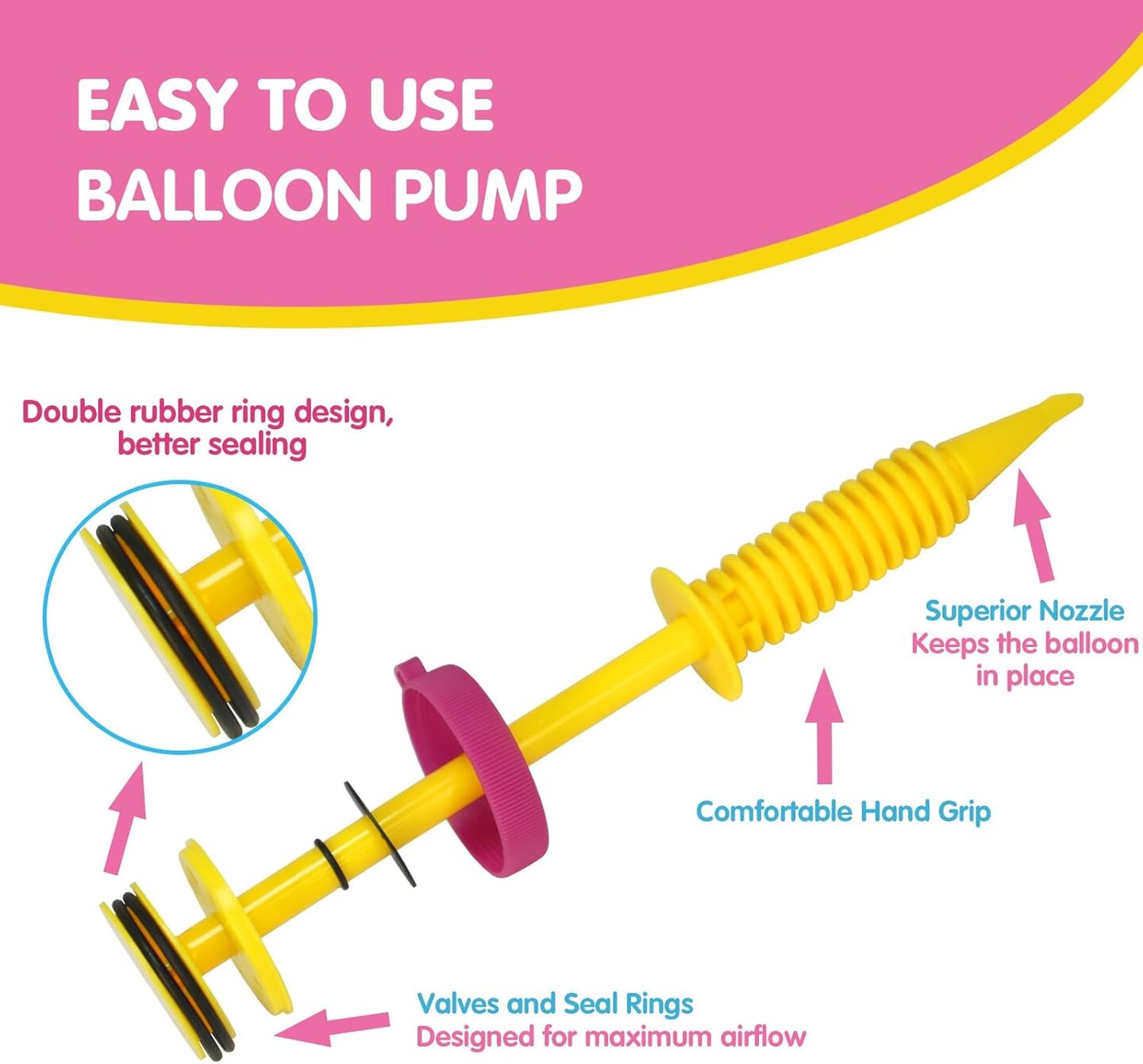 Balloon Pump, 3-Pack Can inflate Balloons in Both Directions Balloon Pump Hand, Fits160 260 Magic Foil Round Balloons