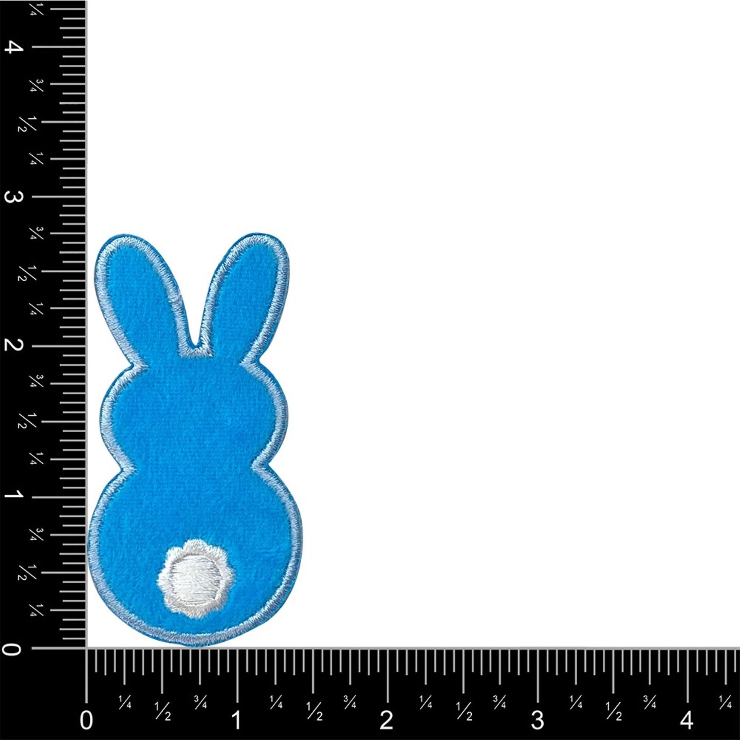 Blue Bunny Backside, Easter, Embroidered, Iron on Patch