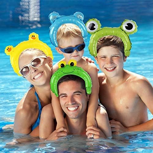 50p Zoo Animal Inflatable Headbands Wildlife Balloon Hair Hoop Include Forest Safari Farm Animals Jungle Theme Birthday Party Supplies with Animal Stickers Party Favors Costumes for Kids