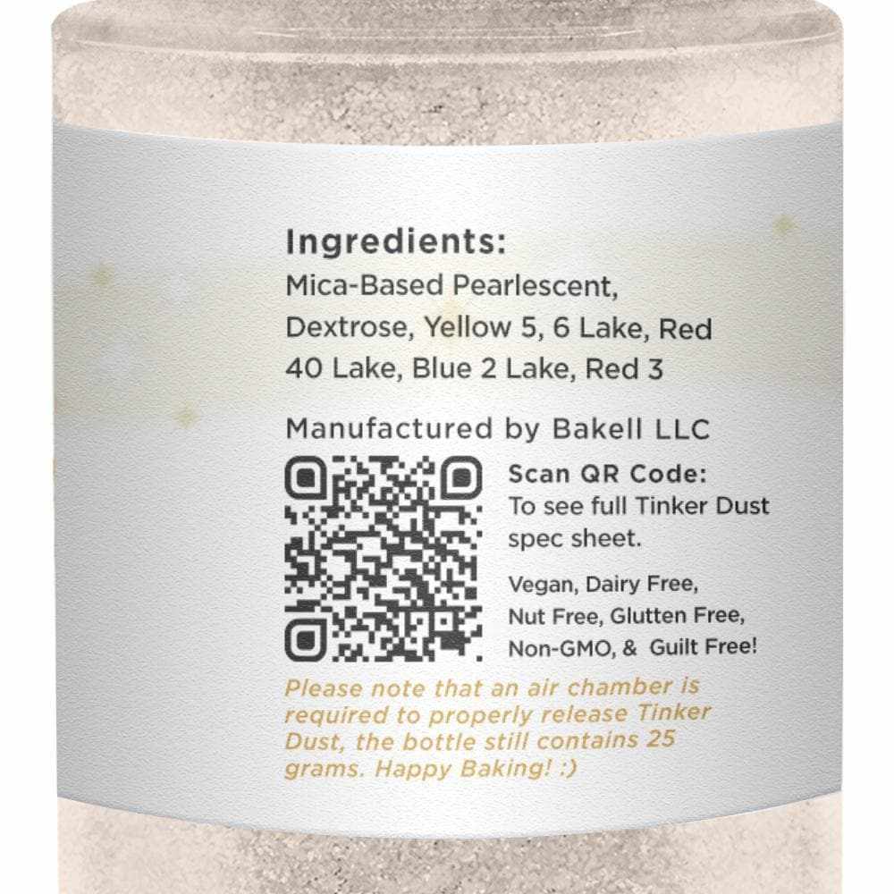 Bakell - Ivory Tinker Dust Edible Glitter (25g, 1x Spray Pump) for Food, Desserts, and Beverages!