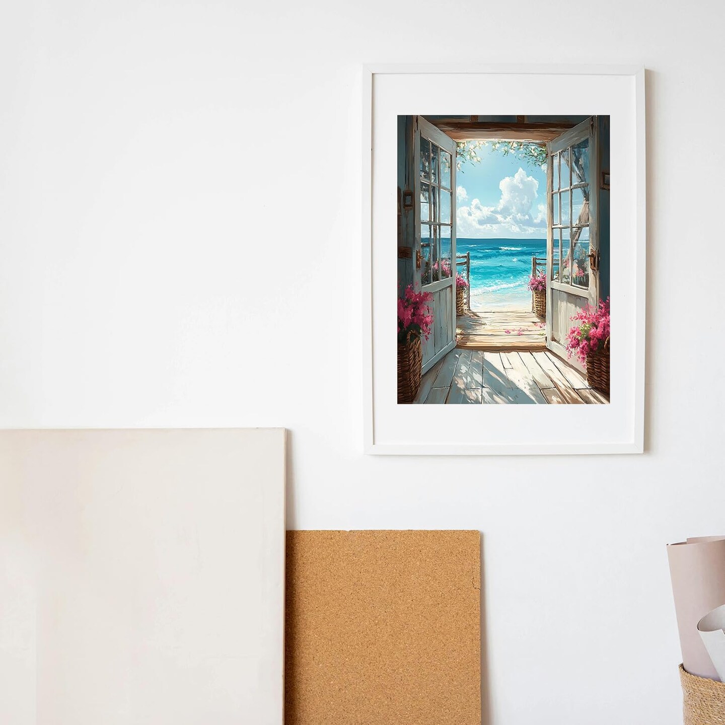 DIY Scenery Paint by Numbers Kit for Adults on Canvas,Landscape Beach Digital Oil Painting Kit for Adults Beginner,Easy Scenery Acrylic Paint by Number Kits for Holiday Gifts 16X20 Inch.