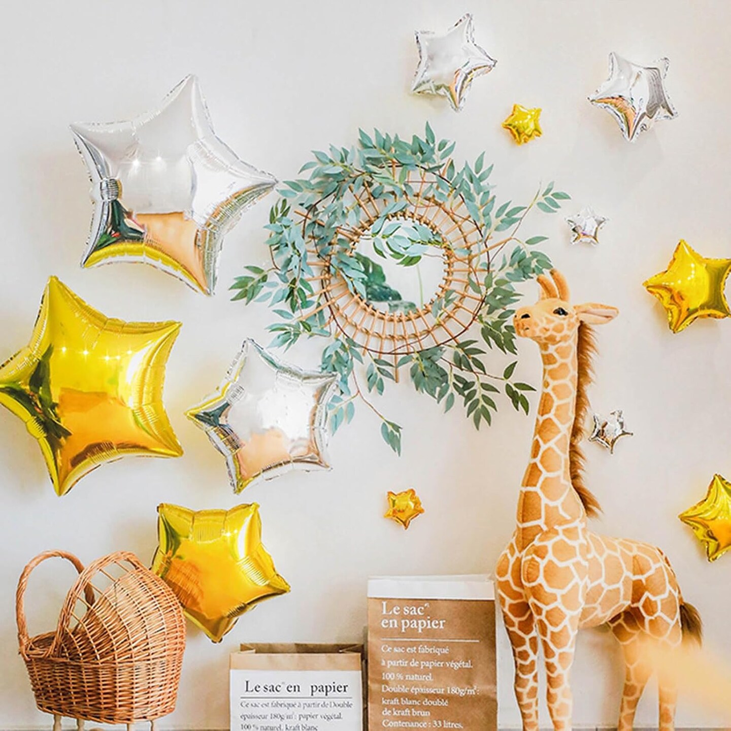 Gold Star Balloons,50 Pieces PSKJATIN 5&#x22; Star Balloons,Small Gold Foil Star Balloon Mylar Balloons for Party Decorations