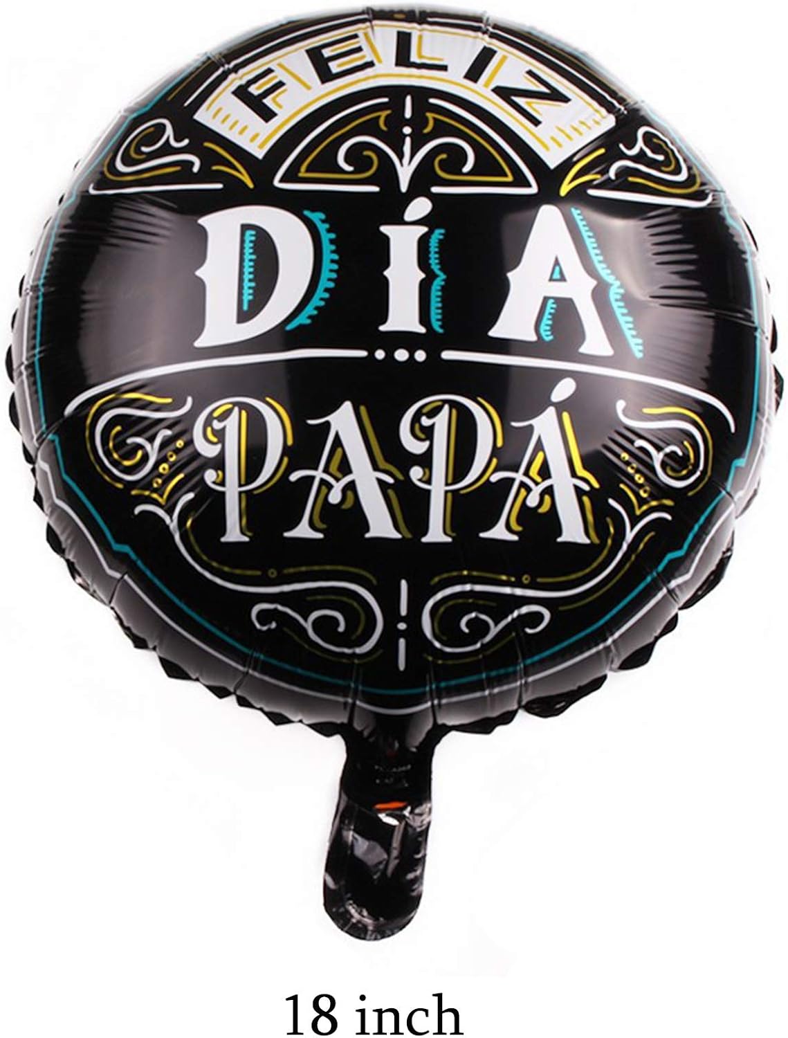 10Pcs Father's Day Balloons Father's Day Party Decorations Spanish Feliz Dia PaPa Foil Balloons for Happy Fathers Day Dad Birthday Party Decorations Supplies, Black, Medium