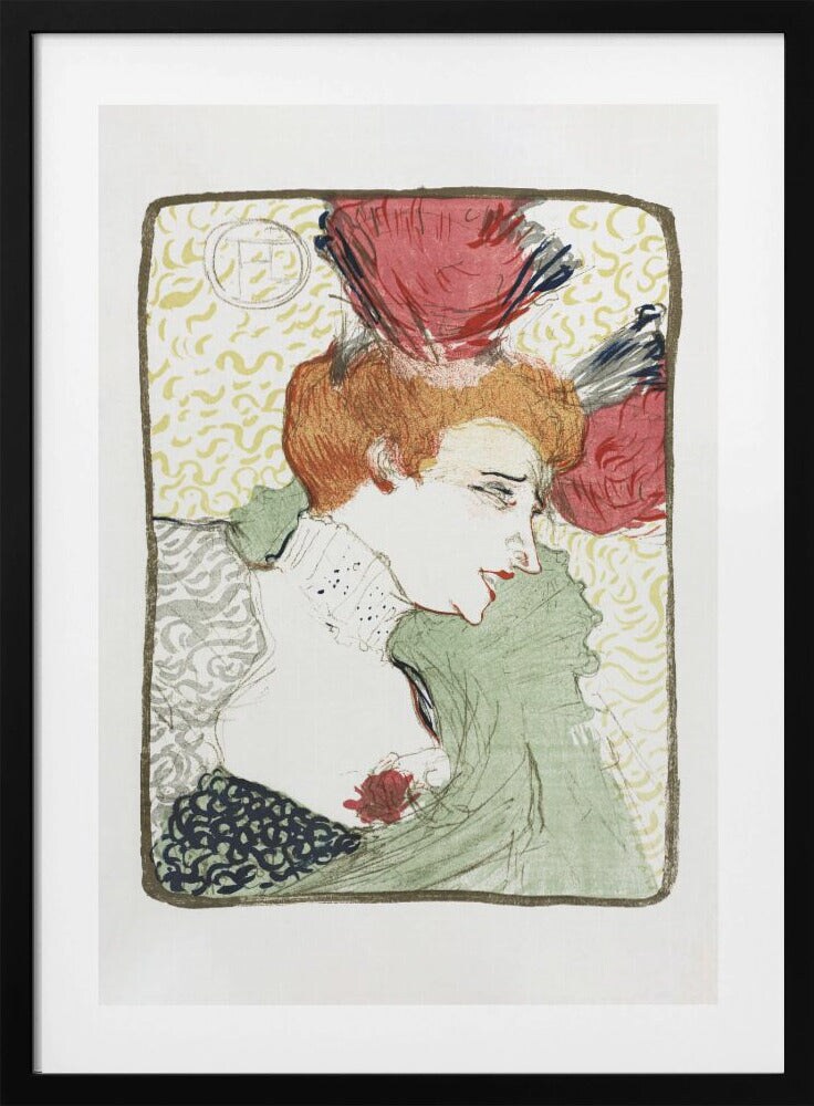 Bust of Mademoiselle Lender (1895) by TOULOUSE LAUTREC Framed Art