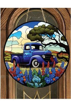 Vintage Blue Truck Blue Bonnets Sign