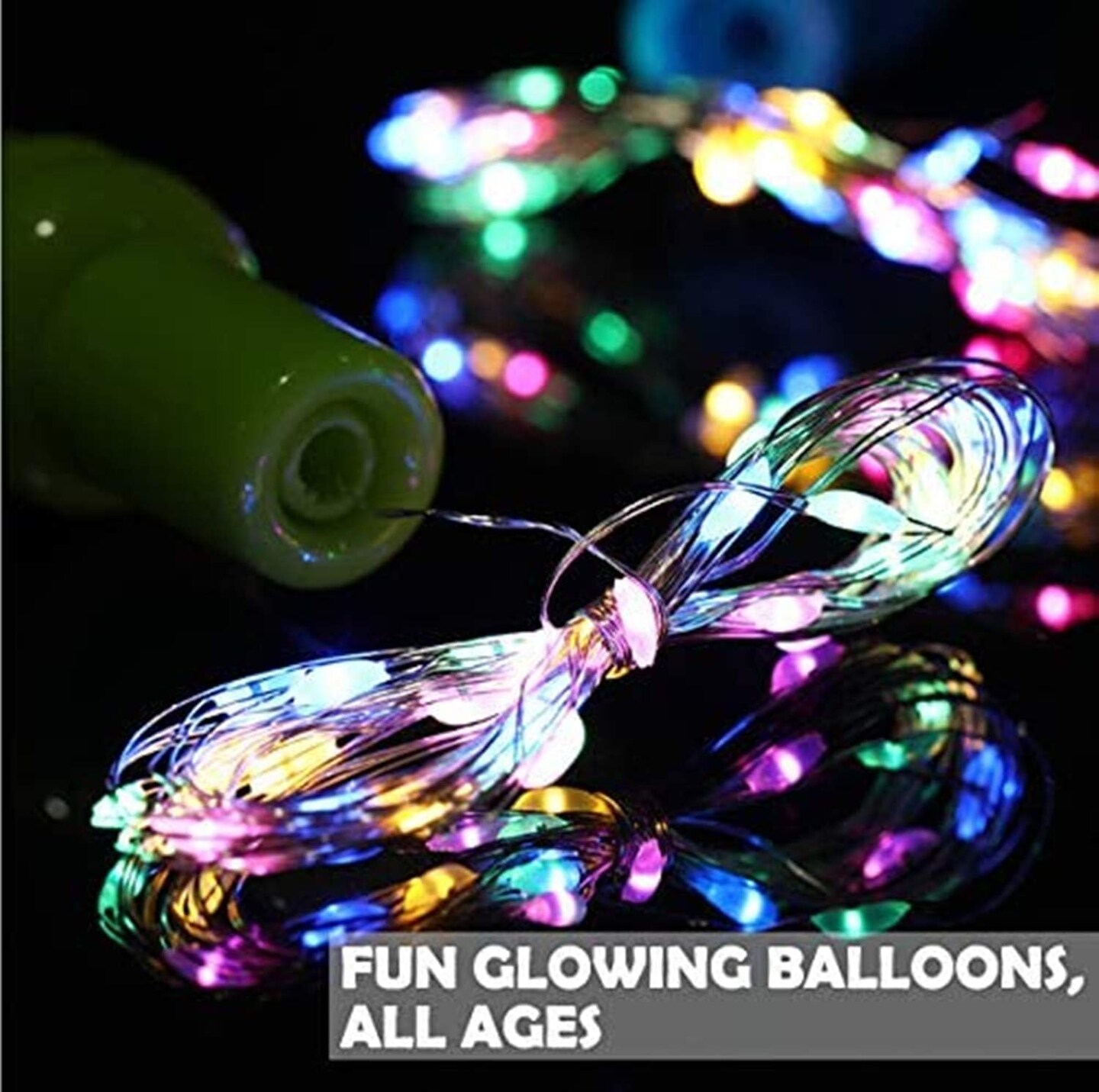 10 Pack LED Bobo Balloons with Stick and Pump,Transparent LED Light Up Balloons,with String Lights for Party Birthday Wedding Festival Decorations (Colorful) (Multicolor)