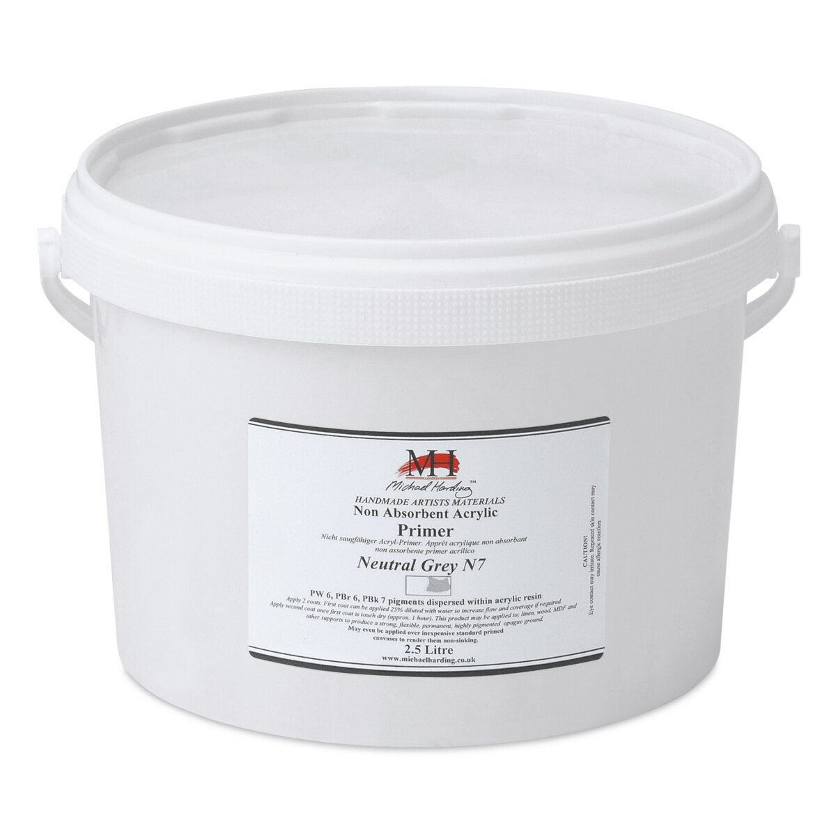 Michael Harding Non-Absorbent Acrylic Primer - Neutral Grey, 2.5 Liter, Bucket