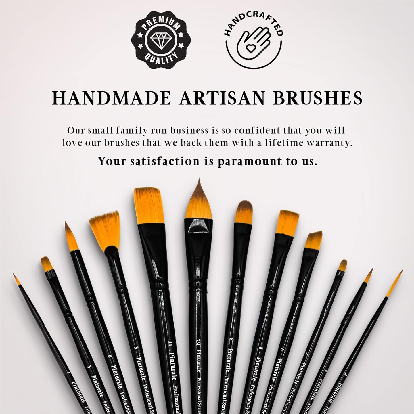 Set of 12 Brushes for Acrylic &#x26; Oil Painting | Acrylic &#x26; Oil Masters | Professional Handmade Brush Set
