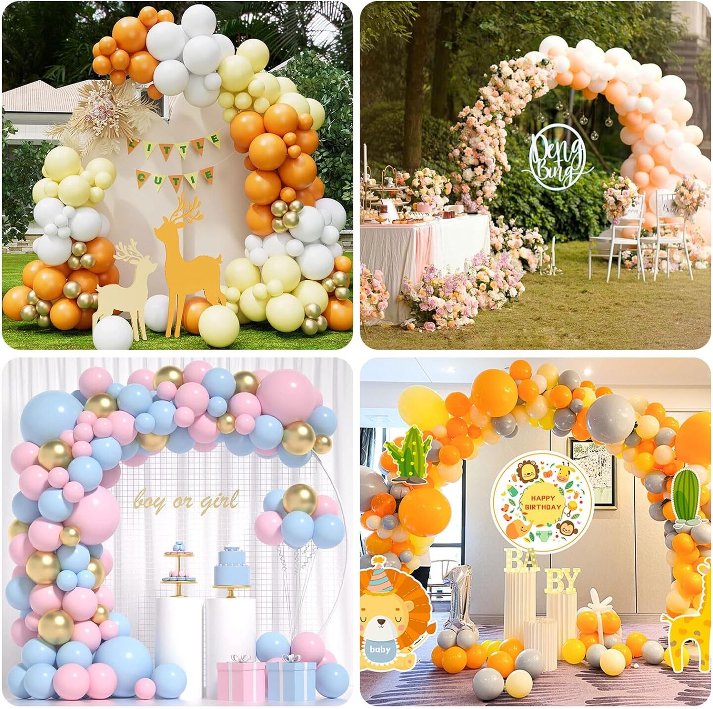 Gold Balloon Arch Stand Kit, 9.3ft &#x26; 6ft Free Bending Soft Balloon Flower Backdrop Stands Set with Water Base