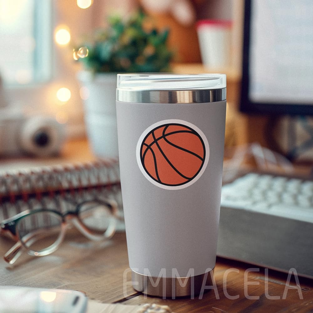 (3Pcs)Basketball Sticker Basketball Decals, Sport Sticker,Gift for Basketball Players, Basketball Fan,Basketball Team&#x2013; Waterproof Vinyl Decal for Books Laptop Phones Tumblers Water Bottles