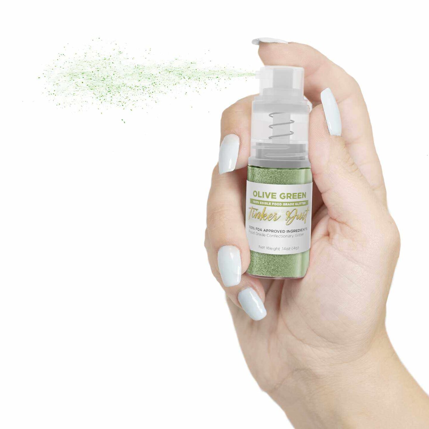 Olive Green Edible Glitter Spray 4g Pump | Tinker Dust&#xAE;