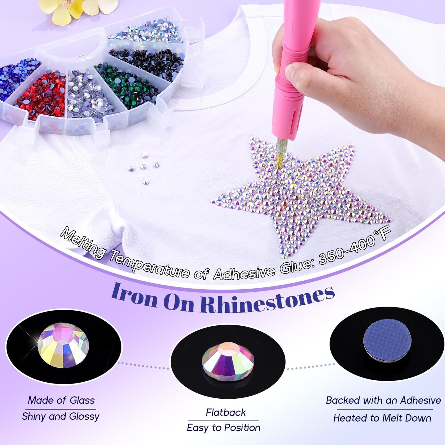 1500Pcs Hotfix Rhinestones for Clothing, Crystal AB SS20 Iron On Flatback Glass Gems, Bedazzler Crystals Rhinestones for Crafting Clothes Hats Shoes Fabric Bedazzling