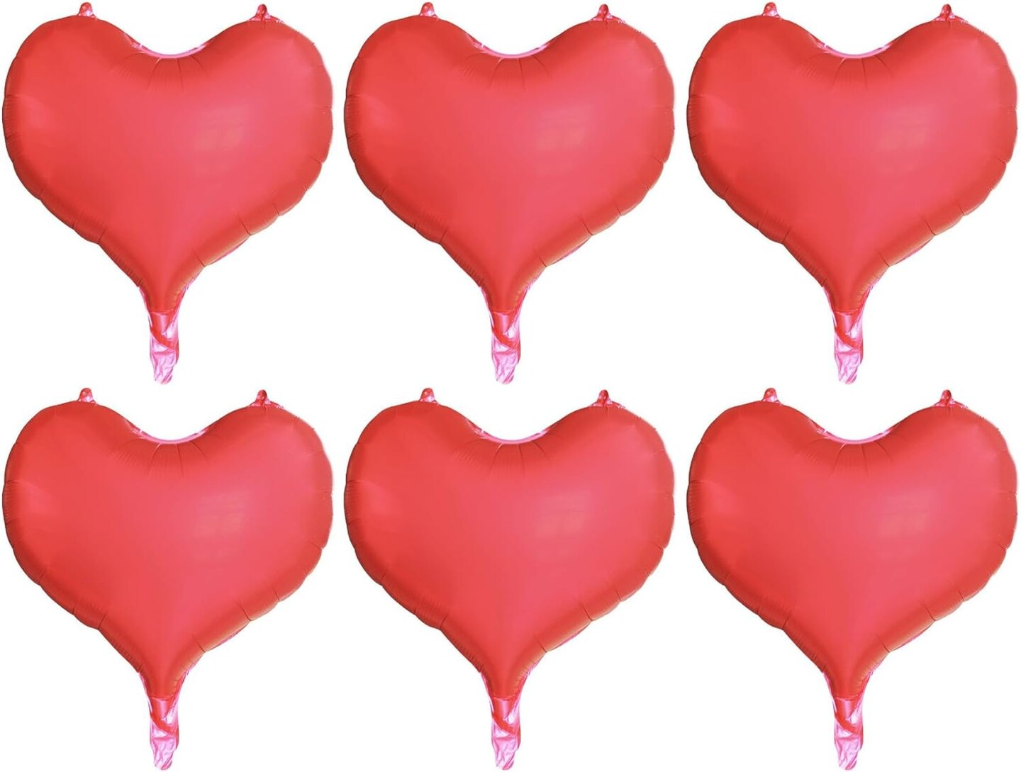 20 Inch Red Heart Mylar Foil Balloons 6 Pcs Large Red Heart Aluminum Foil Helium Balloons for Girls Women Birthday Bridal Engagement Wedding Anniversary Baby Shower Party Decorations