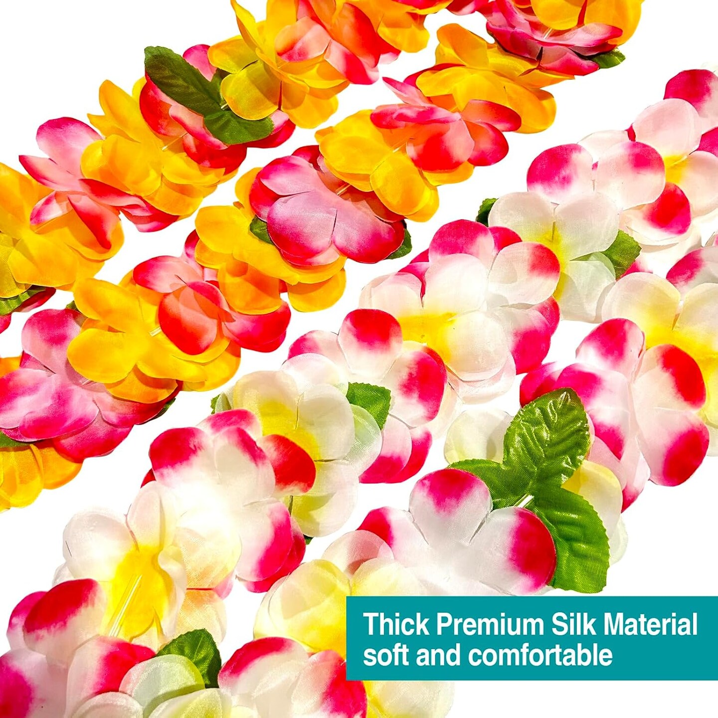 6 Count Thickened Summer Hawaiian Leis, Perfect Luau Party Supplies for Summer Beach Vacations, Essential Party Decorations