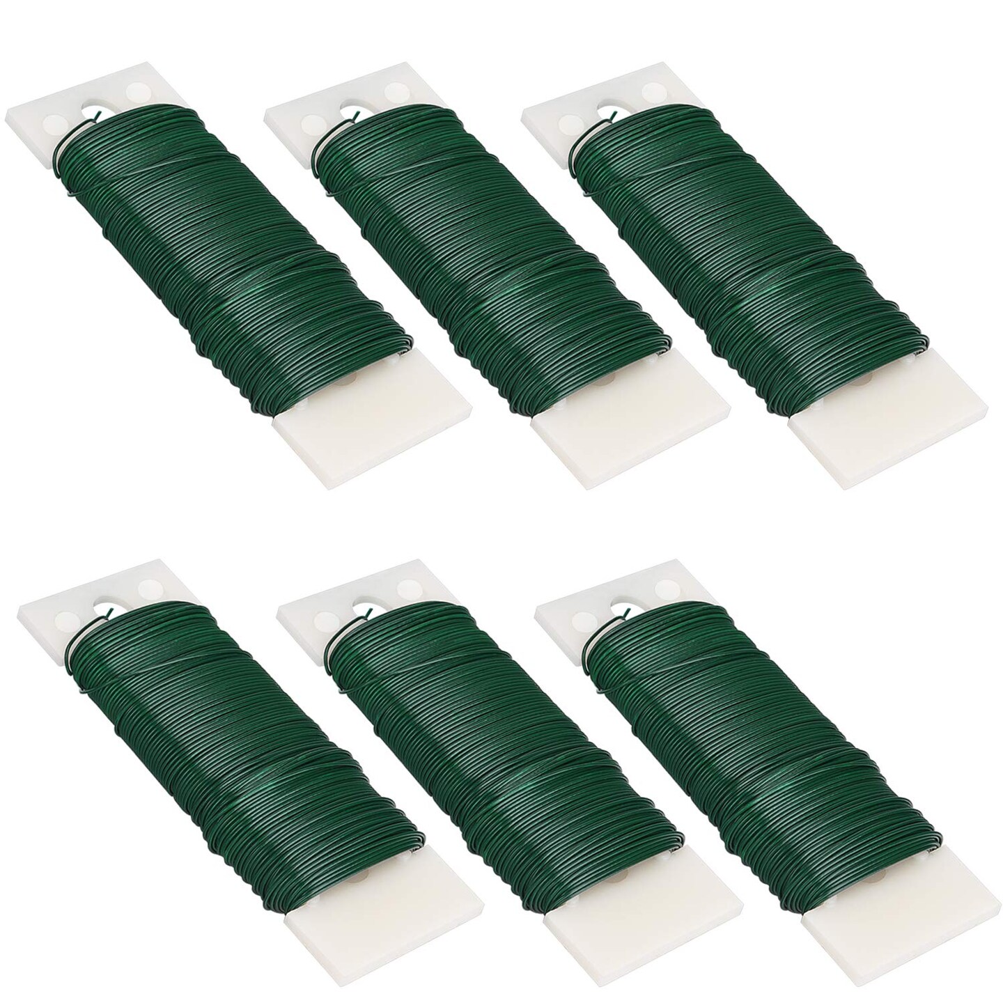6-Pack 22-Gauge Green Flexible Floral Wire – 228 Yards for Crafts, Wreaths, Garlands, and Flower Arrangements