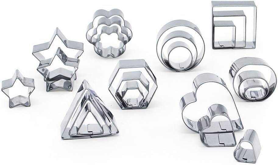 Mini Cookie Cutter Shapes Set 24 Piece Stainless Steel Molds