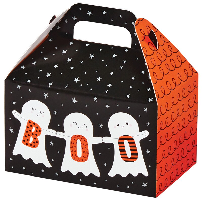 Pack/6: Halloween Boo! Party Favor Gable Box - 6 x 3-3/4 x 3-1/2&#x22;
