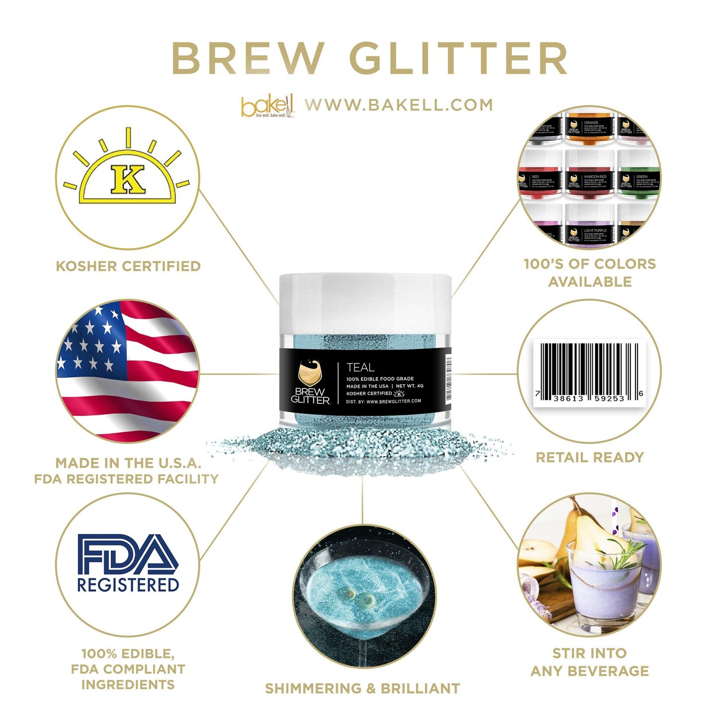 Summer Edible Glitter Brew Glitter Combo Pack Collection A (4 PC Set)