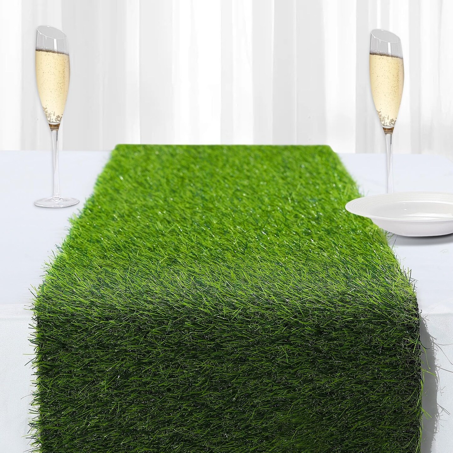 13"x72" Artificial Grass Table Runner – Faux Turf Decor for Parties & Weddings