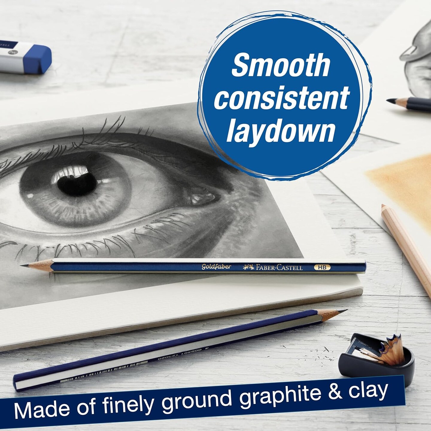 Graphite Pencils Drawing Set: 12 Art Pencils for Sketching (4H, 3H, 2H, H, F, HB, B, 2B, 3B, 4B, 5B, and 6B), Shading Kit