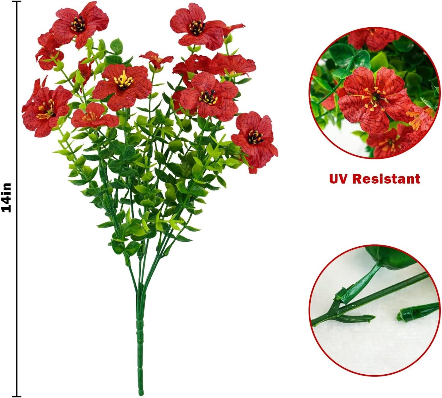 10 Bundles Summer Bushes Artificial Flowers Outdoor