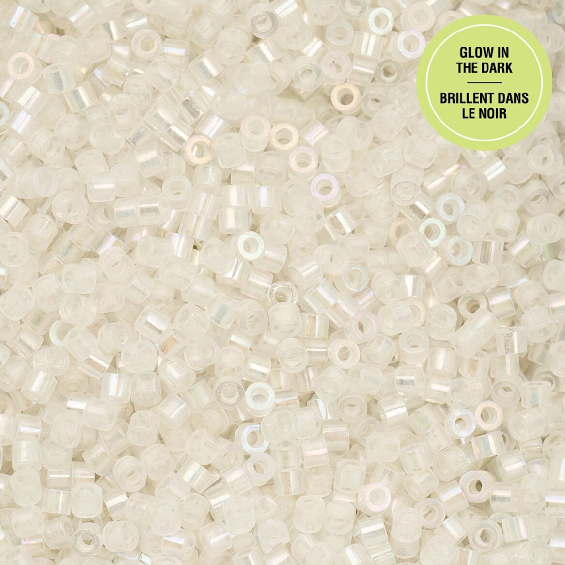 John Bead Glow in Dark Cylin Beads 11/0 Glass Cylindrical Seed Beads, 25g