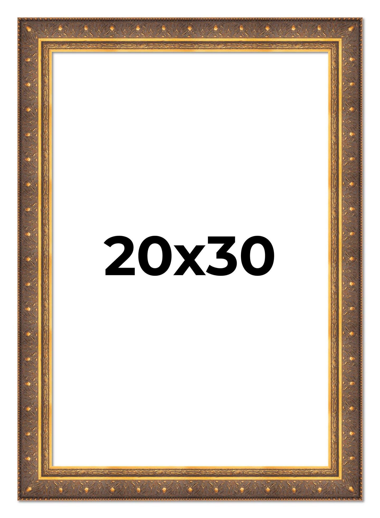 20x30 Museum Gold Picture Frame - UV Acrylic, Foam Board Backing, Hanging Hardware
